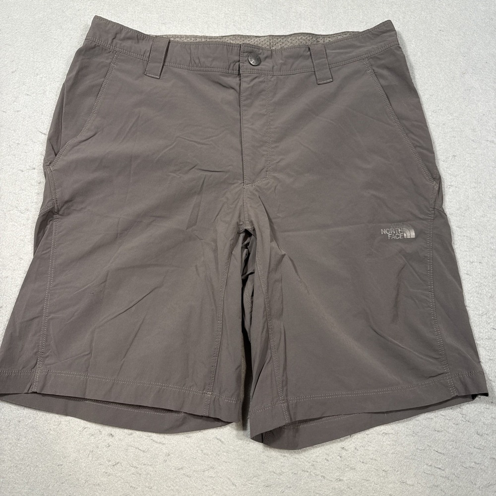 THE NORTH FACE Shorts Mens 34 Performance Hiking FISHING Zip Slash Pockets Gray